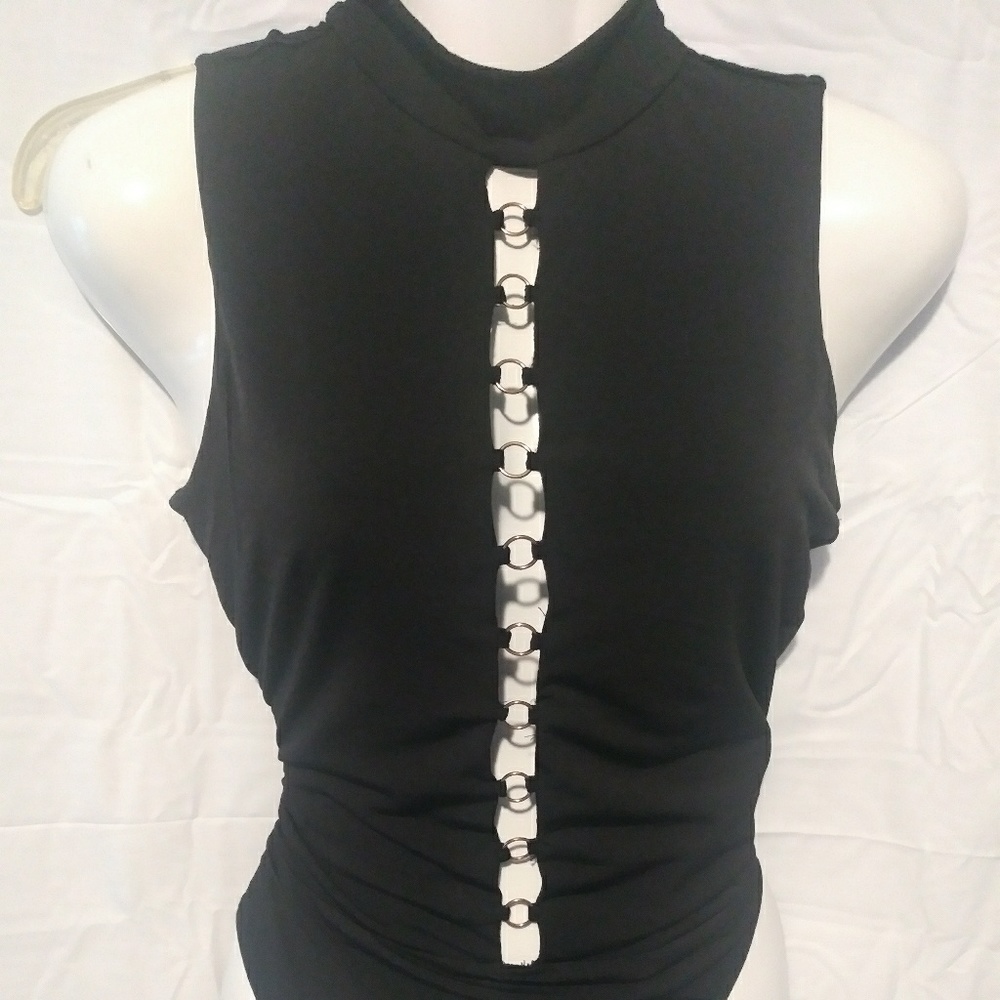 Black mockneck bodysuit